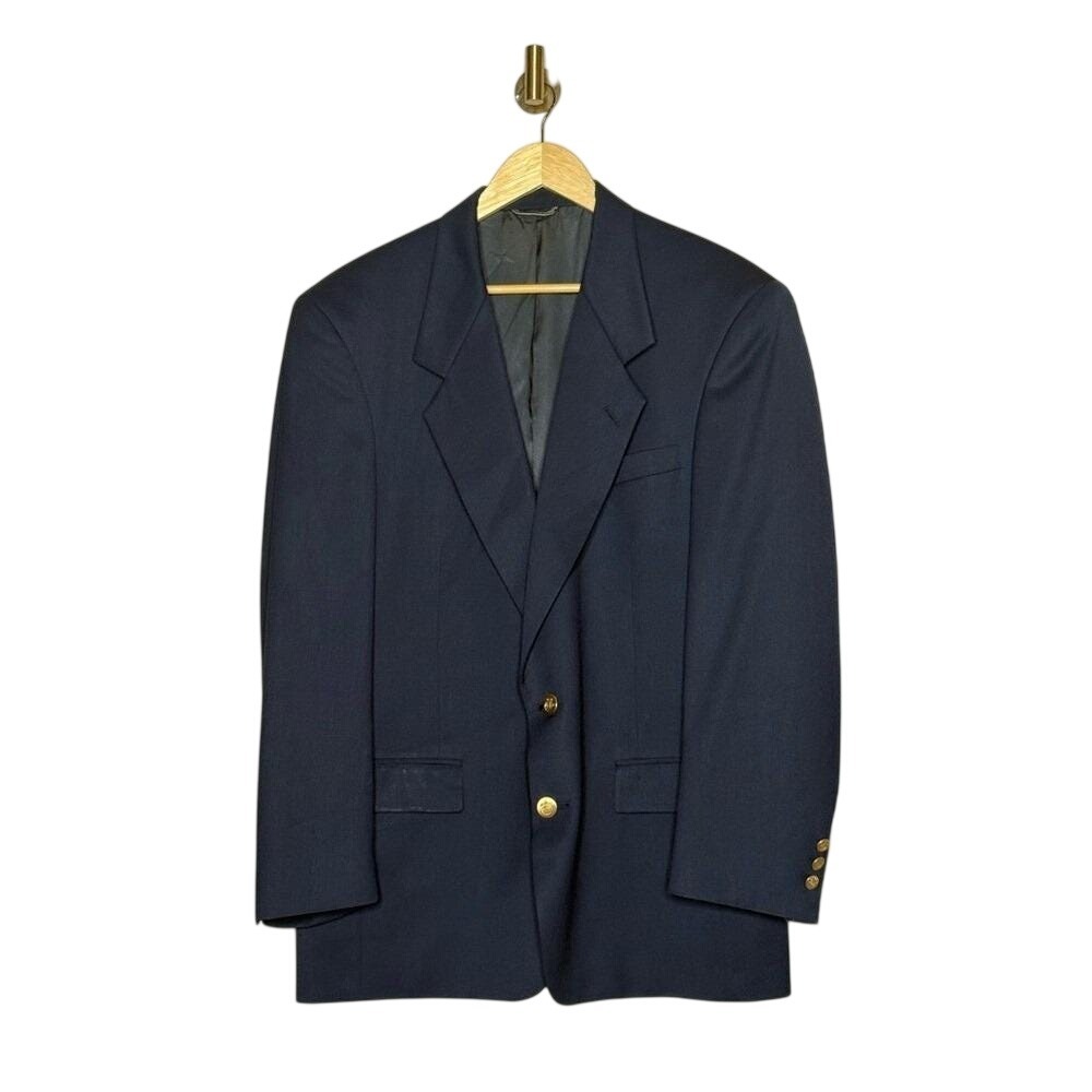 Vintage Christian Dior‎ Monsieur Navy Blazer Men's 42R Gold Crest Buttons USA